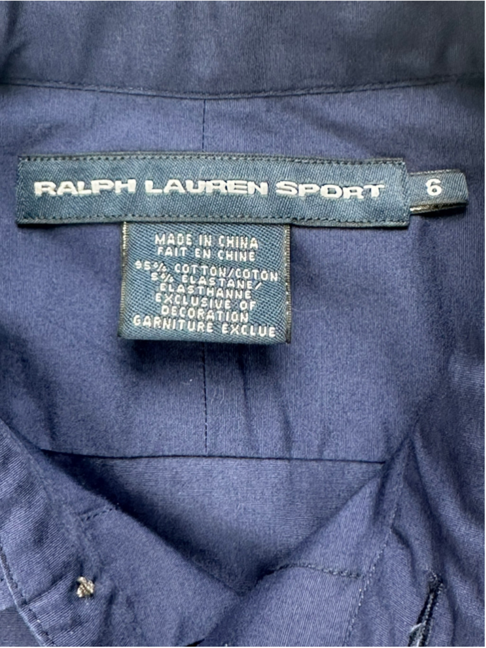 Ralph Lauren Sport Women’s Deep Cobalt Blue Crest Button Down Shirt Size 6 - Picture 9 of 14